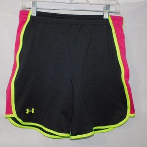 UNDER ARMOUR UA PERFORMANCE Mens S LOOSE FIT HEATGEAR SHORTS PINK Black yellow